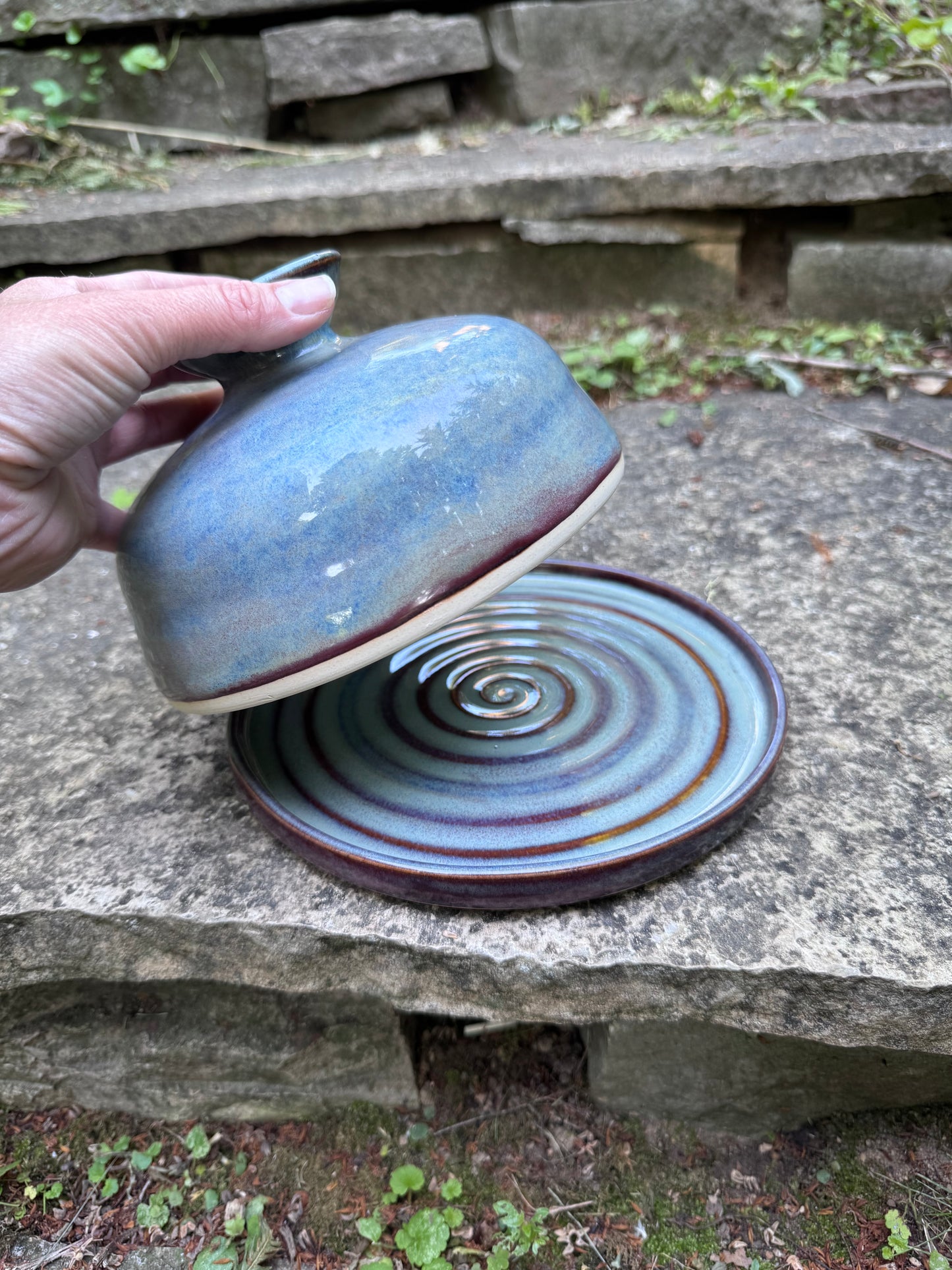 Blue Butter Dish