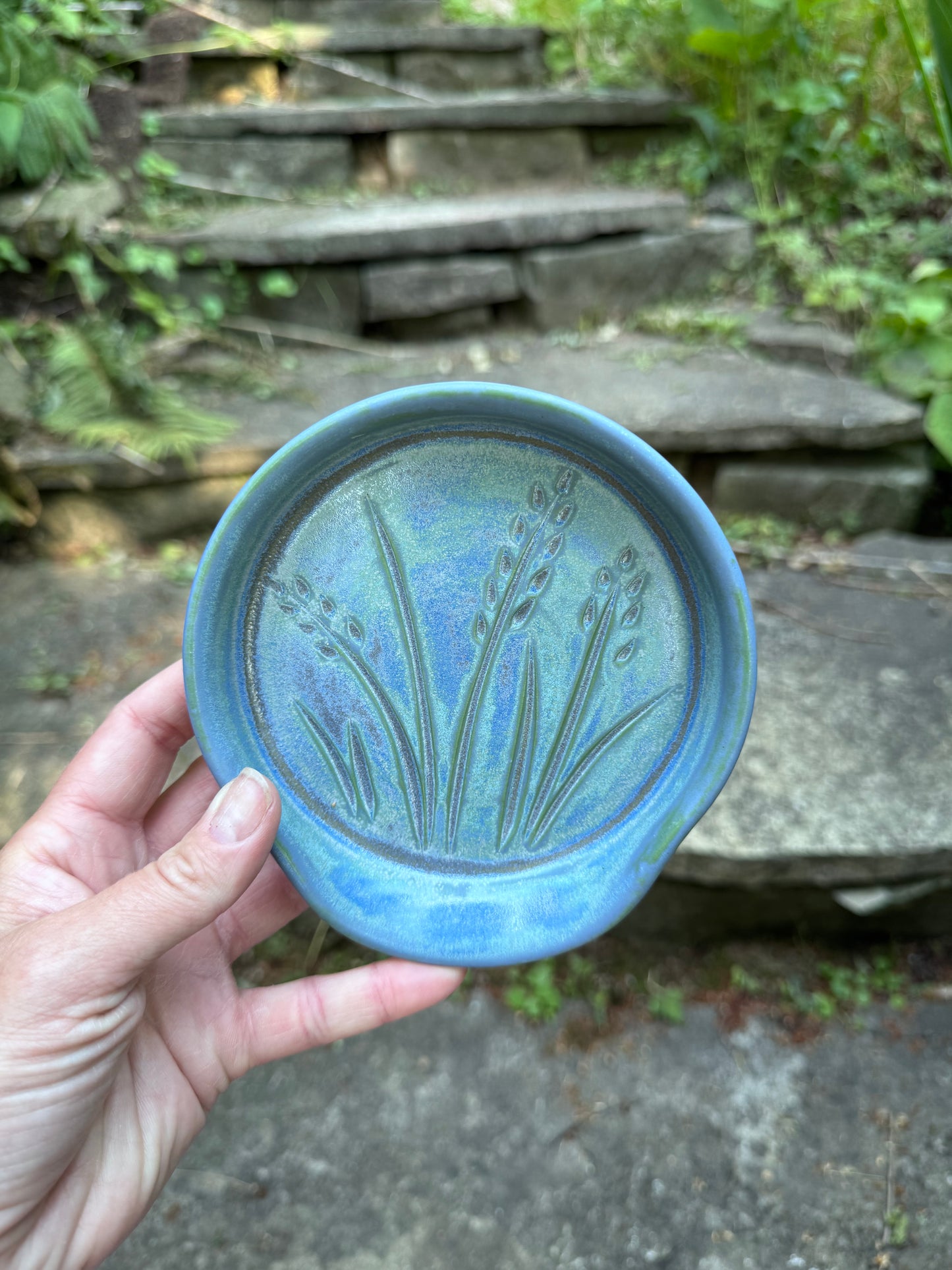 Blue Green Wheat Spoon Rest