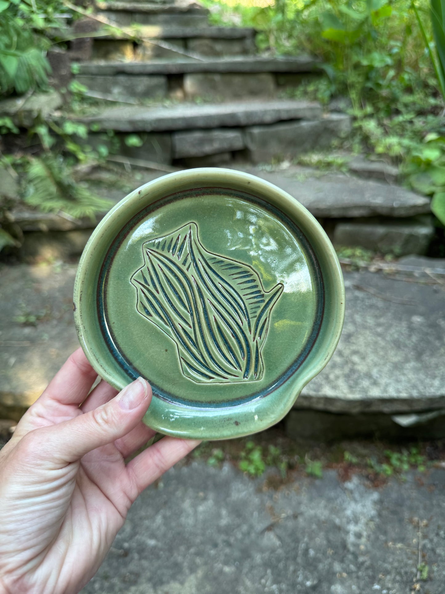 Leaf Green WI Spoon Rest