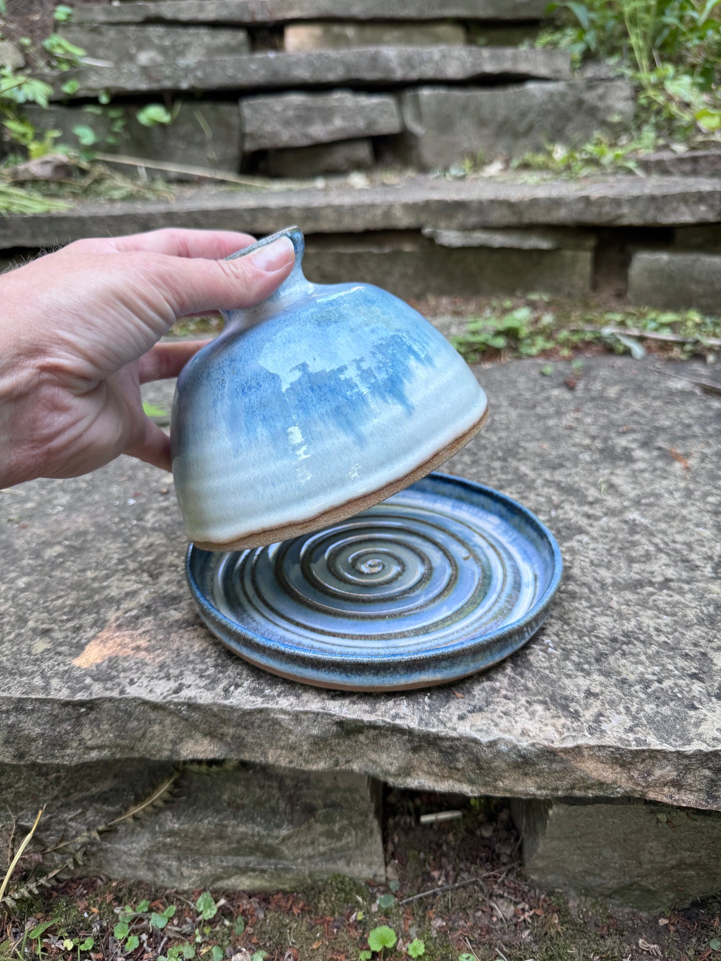Small Blue Butter Dish