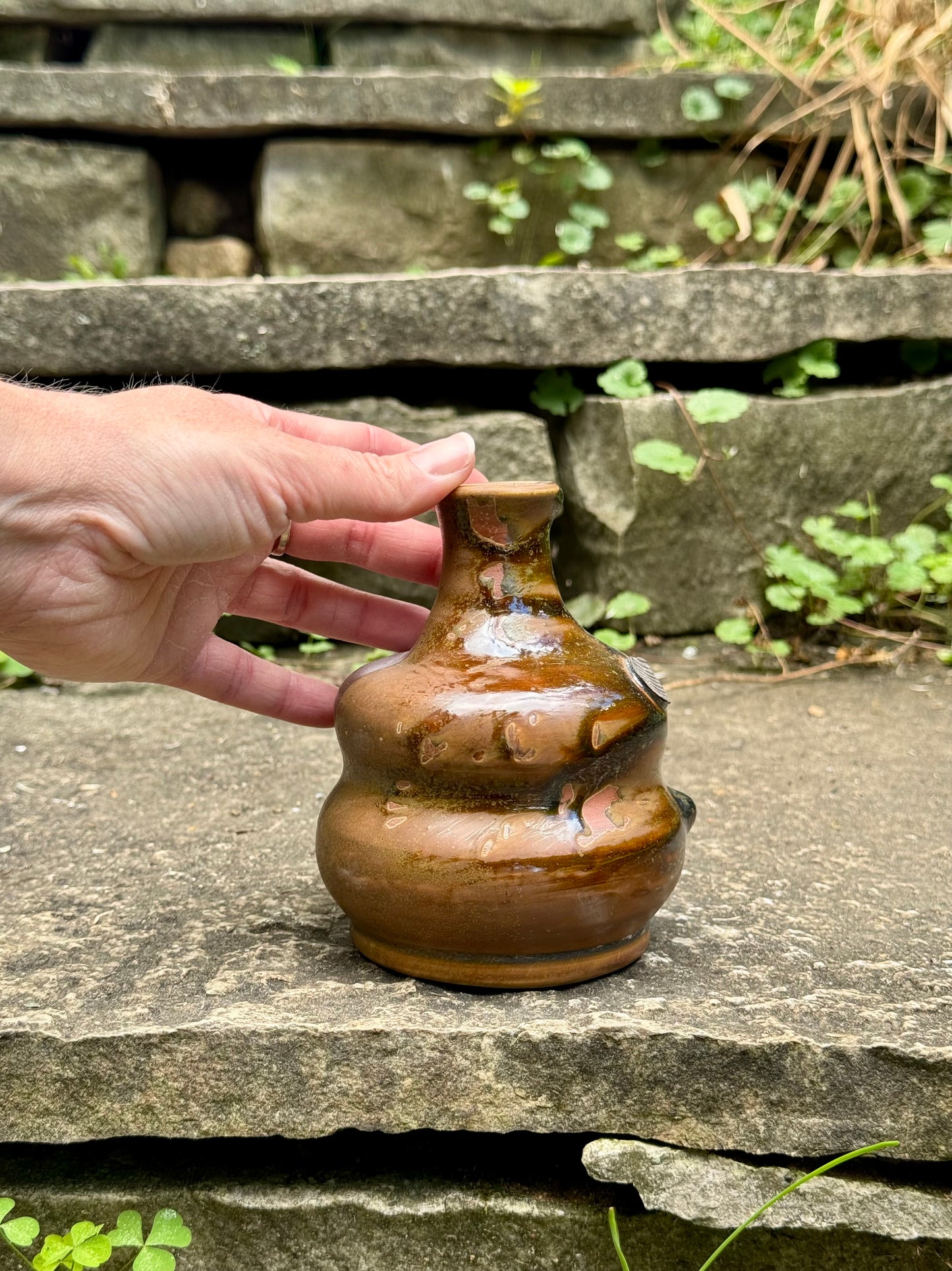Vase - Wood fired with Shell Imprints