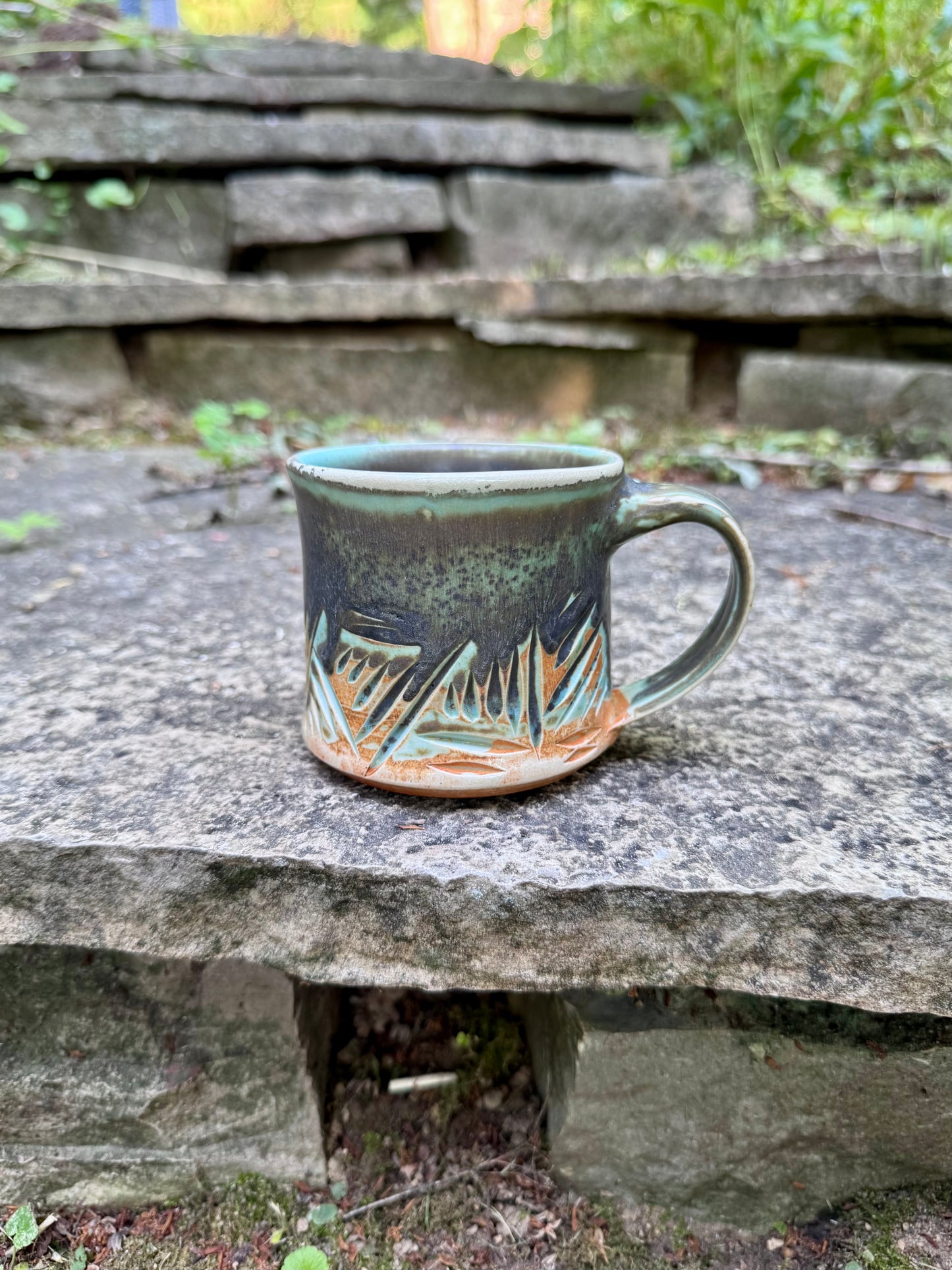 Soda Fired Green Mug