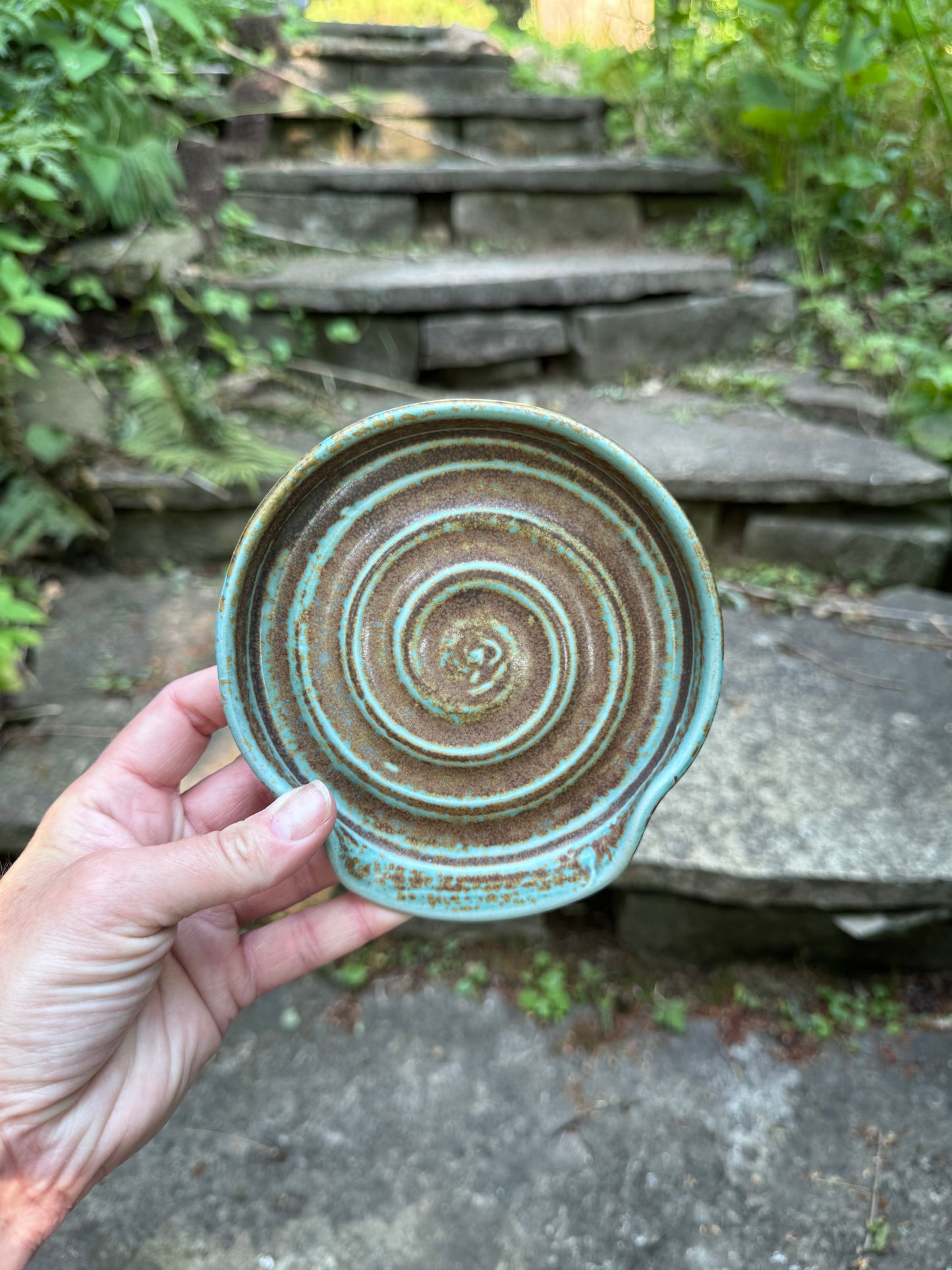 Green Brown Spoon Rest