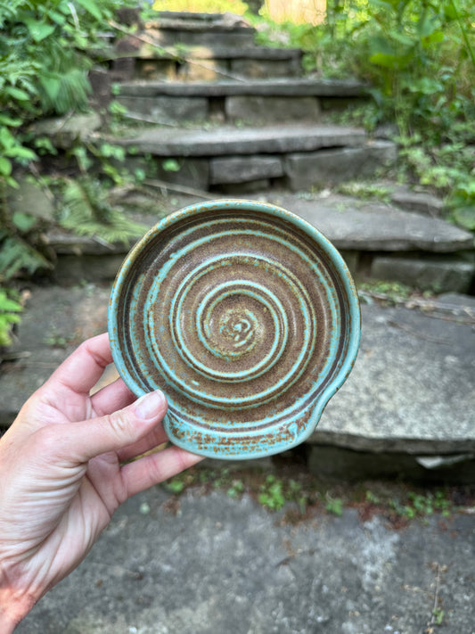 Green Brown Spoon Rest