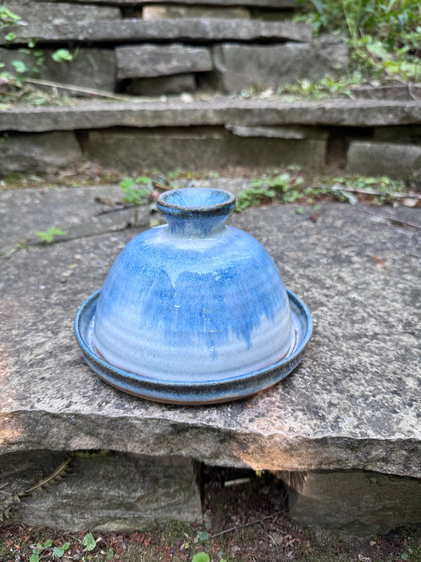 Small Blue Butter Dish