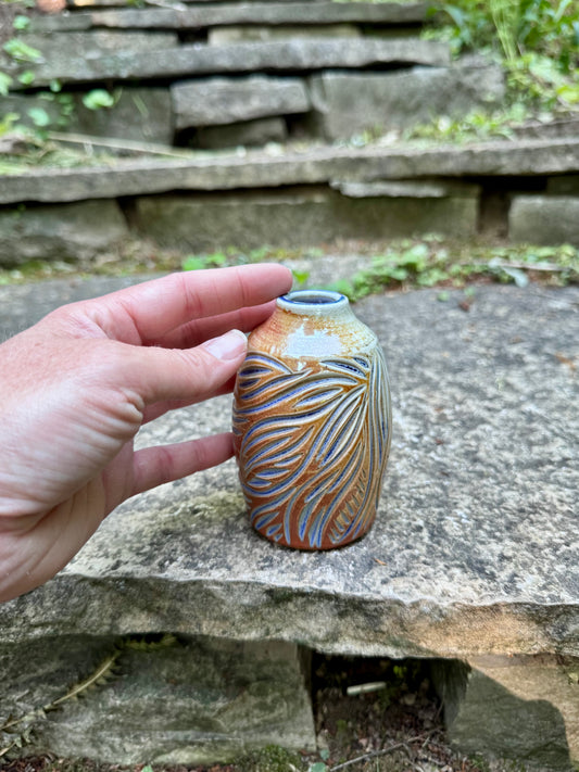 Carved Purple Bud Vase